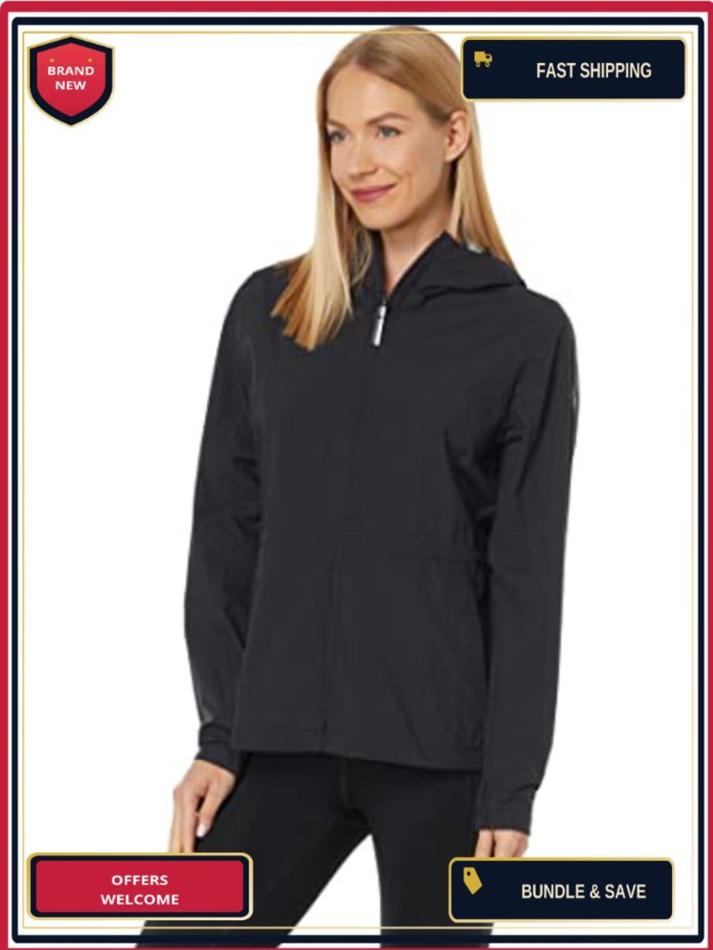 Women's Waterproof Rain Jacket with Hood - Lightweight